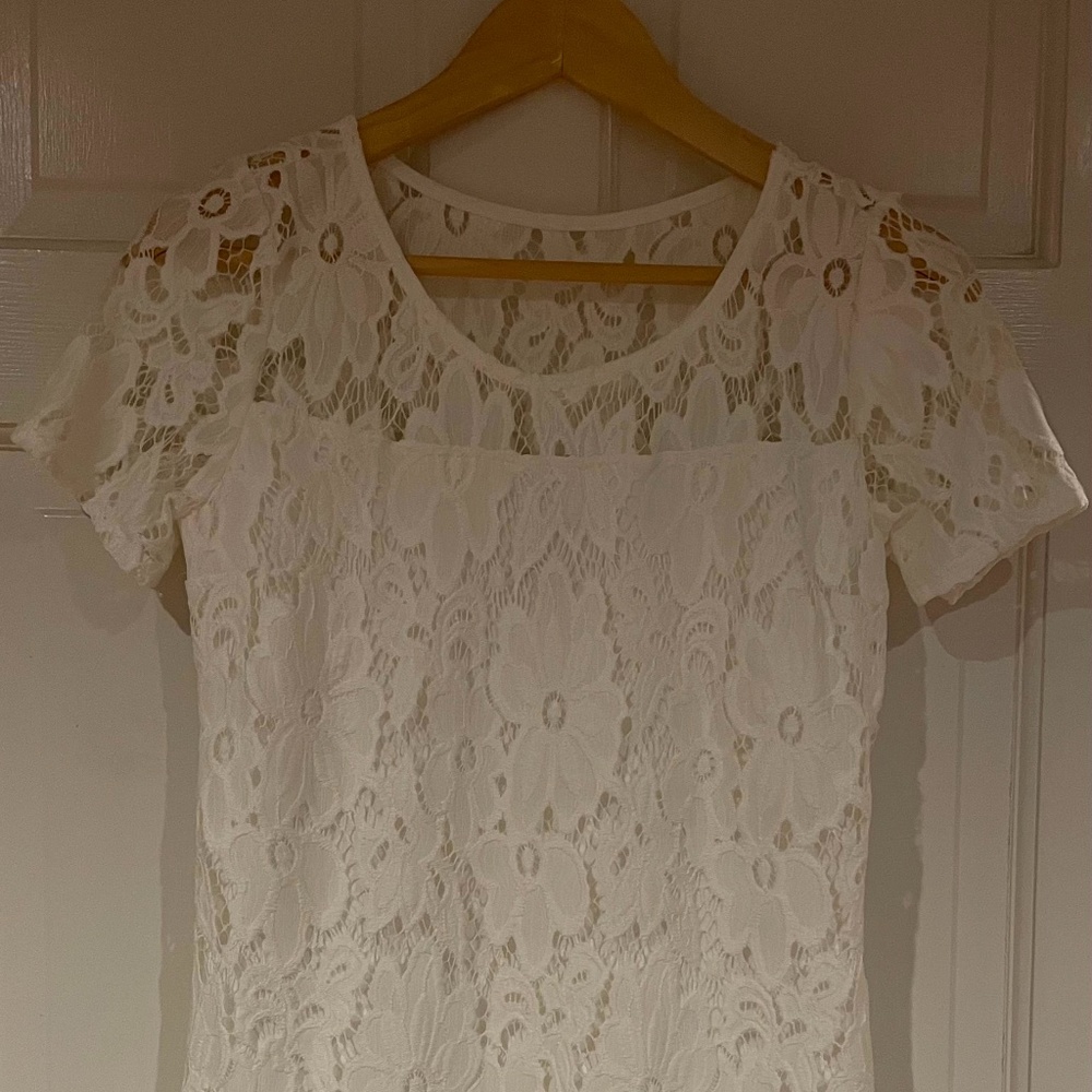 Hollister White Lace Mini Dress (Size S)